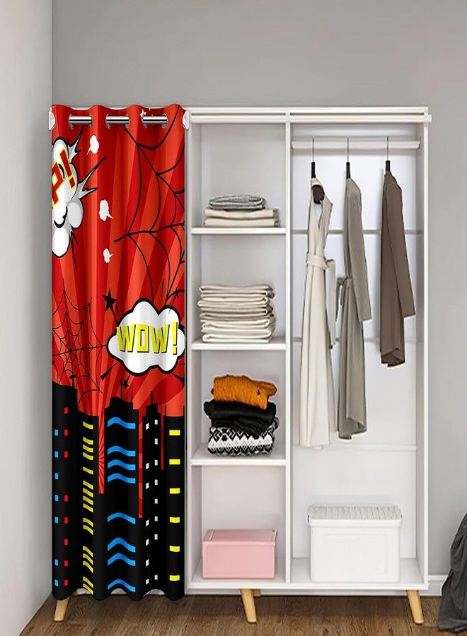 Homewish Hero Theme Kids Doorway Curtain,City Building Door Curtain Privacy for Boys Teens Men,Spider Web Red Black Kitchen Closet Bedroom Decor Door Cover,1 Panel,34" Wx80 L - Image 2